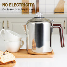 Load image into Gallery viewer, Camping Coffee Pot Stainless Steel Percolator Coffee Pot Outdoors 9 Cup Percolator Coffee Pot for Campfire