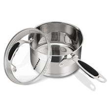 Load image into Gallery viewer, Rorence Stainless Steel Saucepan with Silicone Coated Handles and Pout Spouts