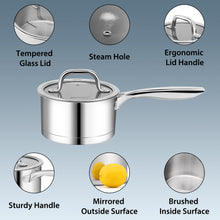 Load image into Gallery viewer, best small stainless steel pots mini cooking wide