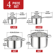Load image into Gallery viewer, Cookware sets of 4 cooking pans best kitchen pots supplier