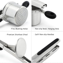 Load image into Gallery viewer, Rorence Stainless Steel Potato Ricer with Silicone Grip Handles - Black