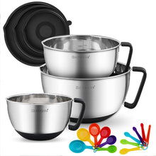 Load image into Gallery viewer, Nesting Bowls With Lids Set Large Batter Bowl