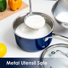 Load image into Gallery viewer, stainless steel pasta pot small blue manufacturer