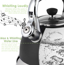 Load image into Gallery viewer, whistling loudly tea kettle stovetop