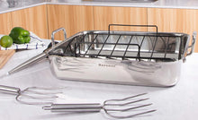 Load image into Gallery viewer, turkey roasting pans stainless steel for 25 pound turkey america's test kitchen supplier