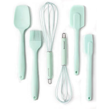 Load image into Gallery viewer, Rorence Silicone Whisk Spatula Spoonula & Brush Set of 6 - Green/Red