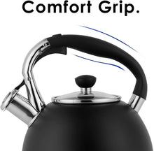Load image into Gallery viewer, stainless steel black stove top kettle