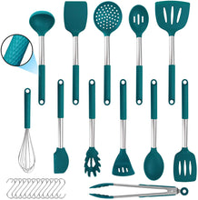 Load image into Gallery viewer, Rorence Silicone Cooking Utensil Kitchen Utensil Set 12 Pieces- Blue/Pink/Green