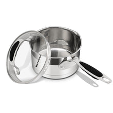 Load image into Gallery viewer, stainless steel saucepan with pour spout pots
