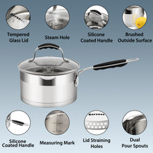 Load image into Gallery viewer, pasta pot with silicone handle strainer lid
